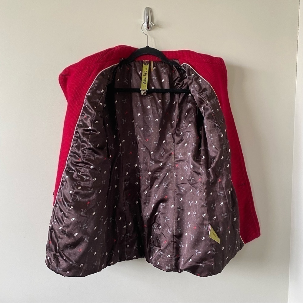 Soia & Kyo-Lipstick Red Ribbed Wool Blend Jacket - Picture 4 of 16